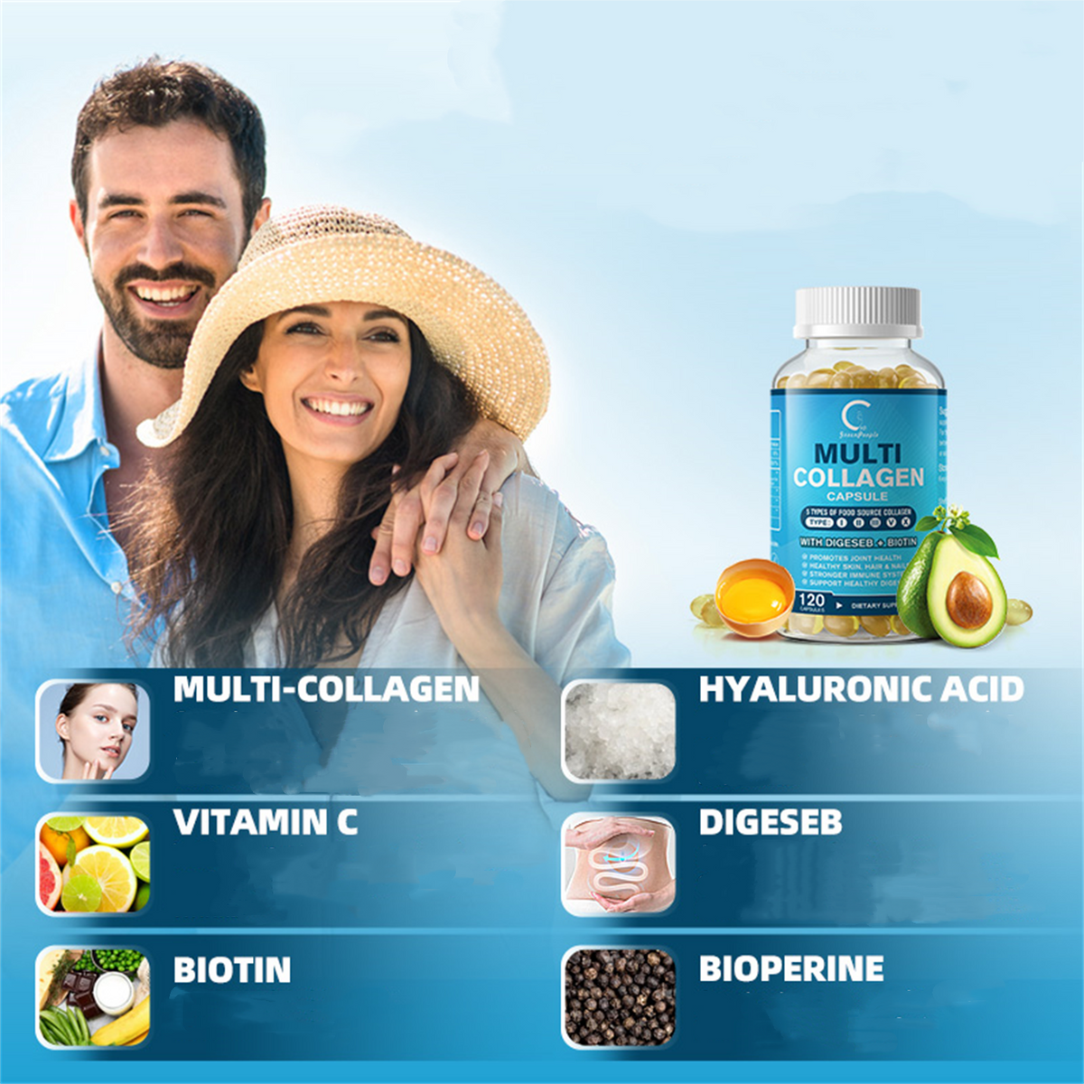 GPGP GREENPEOPLE Collagen Peptides Softgels with Vitamin C & Antioxidant Blend – Supports Skin Health & Radiance, Non-GMO & Gluten-Free, 120 Softgels (60-Day Supply) - GPGP GREENPEOPLE