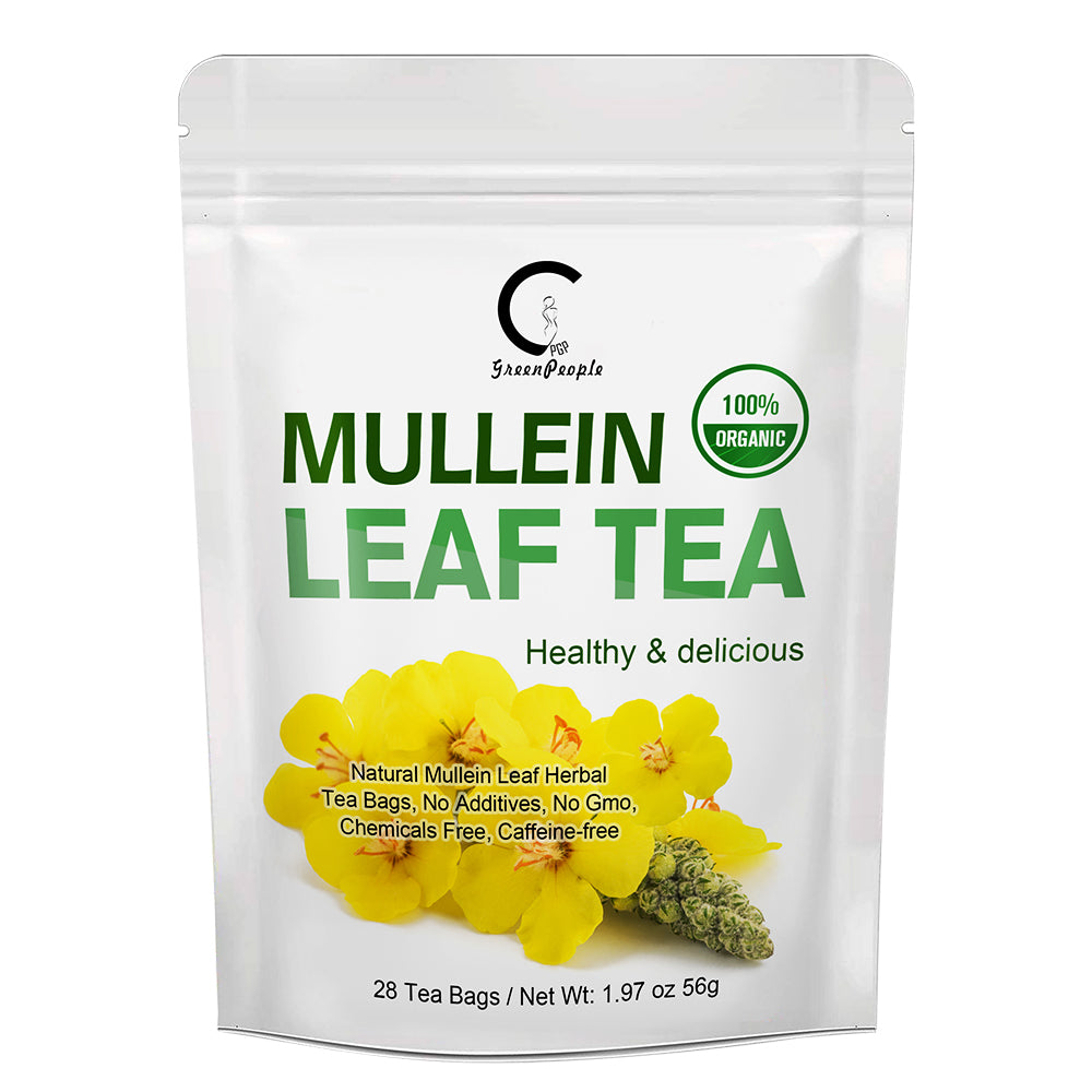Mullein Leaf Tea for Lungs Cleanse and Immune Support, Natural, Caffeine Free, 28 Tea Bags - GPGP GREENPEOPLE