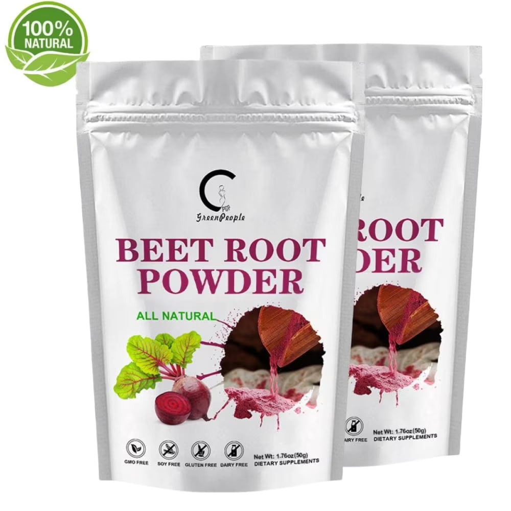 Beet Root Powder - Natural Nitric Oxide Booster, Beet Juice Powder, Superfood for Healthy Heart, Beets Powder Supplement, Beetroot Powder,3.52 oz,2 Pack - GPGP GREENPEOPLE