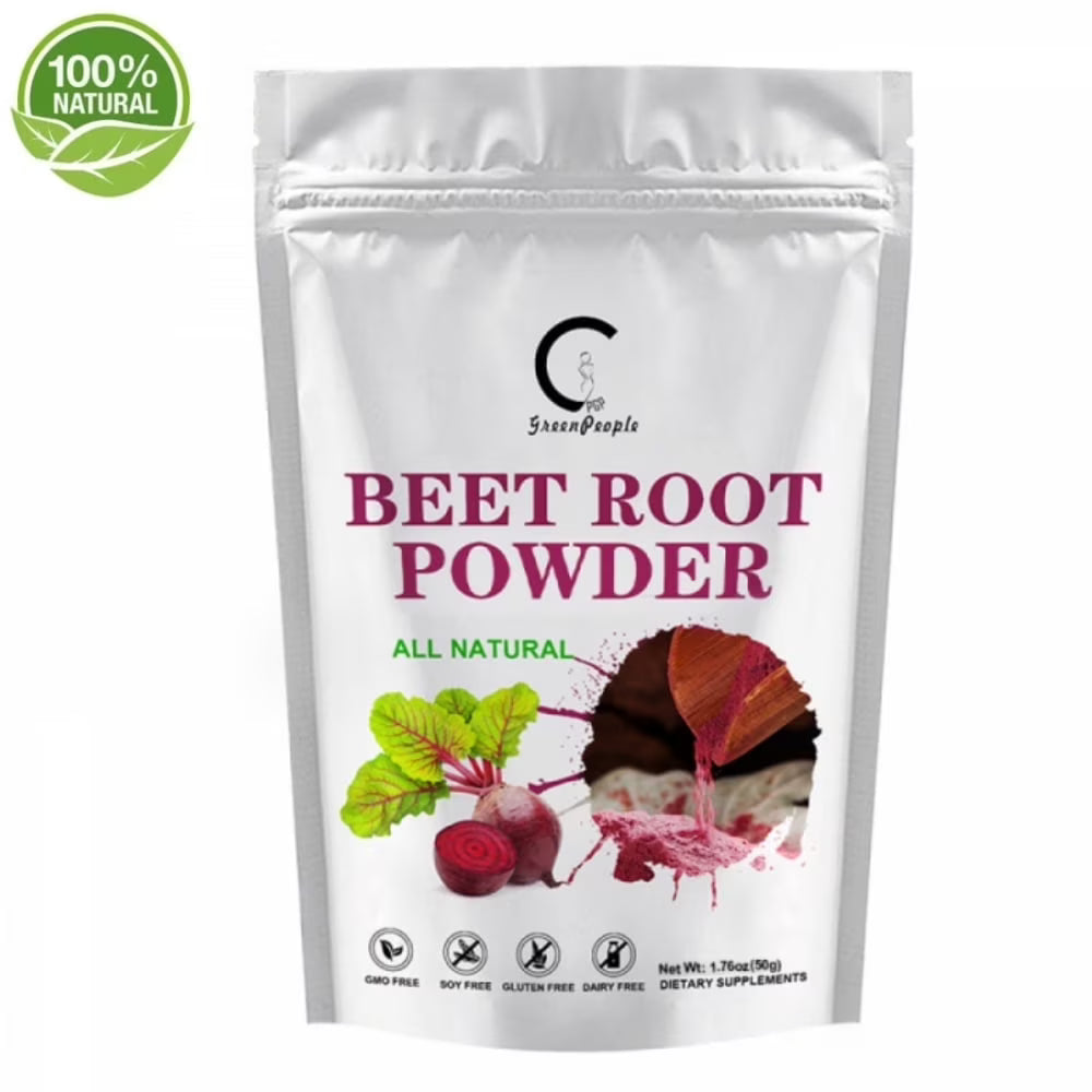 Beet Root Powder - Natural Nitric Oxide Booster, Beet Juice Powder, Superfood for Healthy Heart, Beets Powder Supplement, Beetroot Powder,1.76 oz - GPGP GREENPEOPLE
