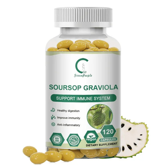 Soursop Graviola Capsules 120Ct Easy to Swallow by GPGP