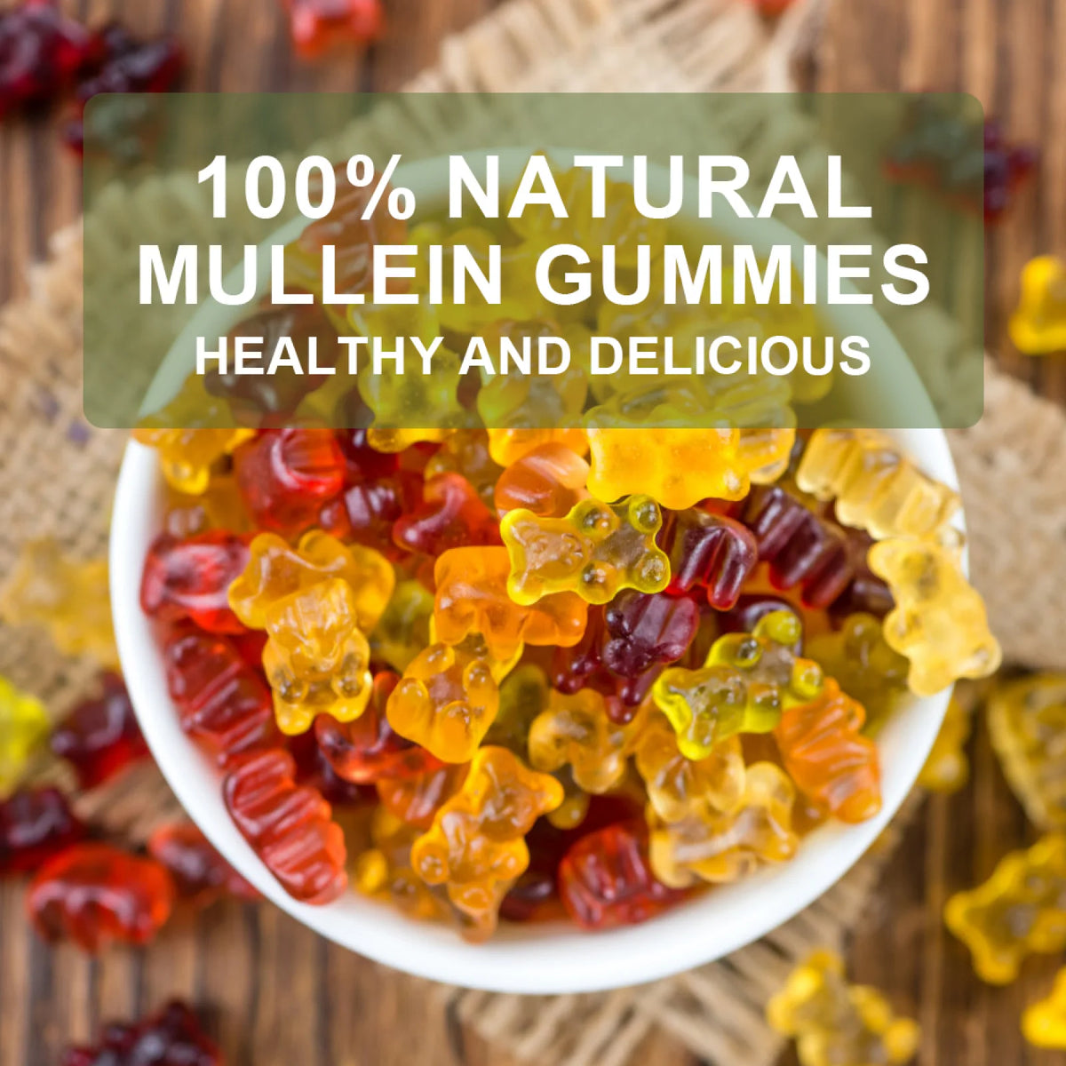 (2Pack)GPGP Mullein Leaf Gummies 2000mg, Respiratory System Health Support,Lung Cleansing & Detox, 60 Count - GPGP GREENPEOPLE