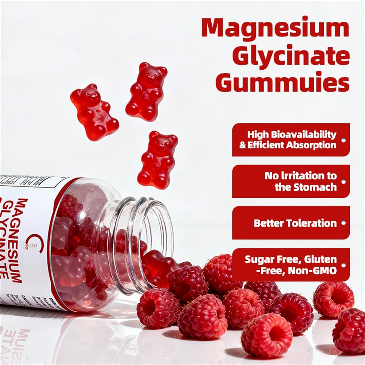 (2 Pack) GPGP Magnesium Glycinate Gummies 400mg Complex - Magnesium Supplement with Potassium, Vitamin D3, B6 - Supports Relaxation, Sleep & Bone Health - 120 Raspberry Gummies - GPGP GREENPEOPLE