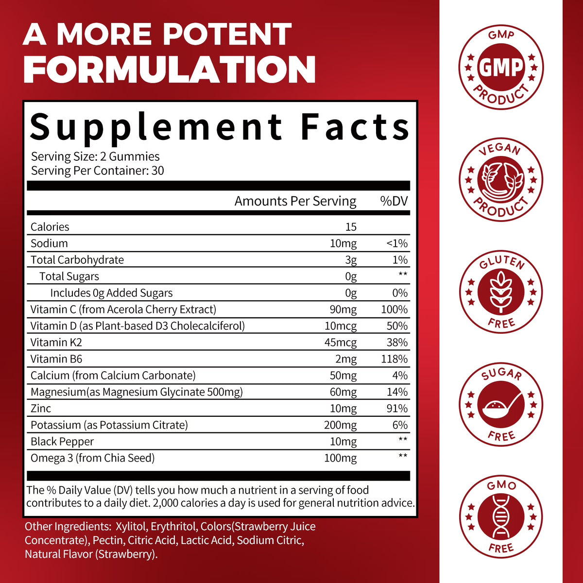Potassium Magnesium Gummies, Chewable Gummy Potassium Magnesium Supplements for Leg & Muscle, 60 Gummies - GPGP GREENPEOPLE