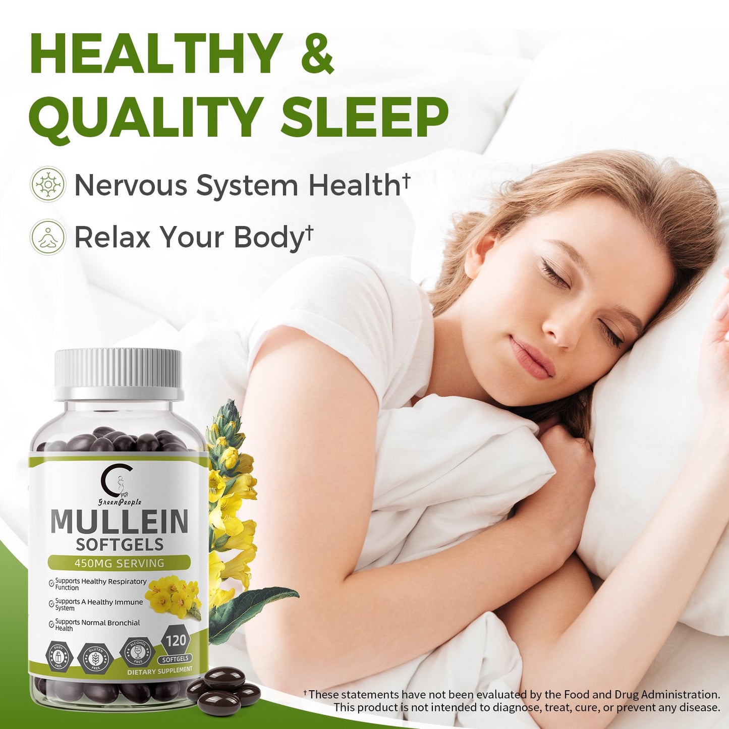 (2 PACK) Mullein Leaf 450mg, Supports Respiratory & Bronchial Health, 240 Capsules
