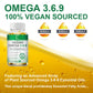 GPGP Greenpeople Omega 3-6-9 Vegan Formula - 5 in 1 Scientifically Formulated Plant-Based Omega 3 6 9 Essential Fatty Acids - 120 Softgels