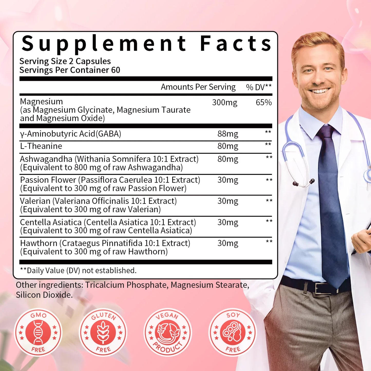 2-PACK Magnesium Capsules 300mg, for Muscles, Sleep, Calm, & Energy Supplement, 120 Count*2