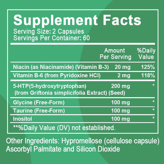 5-HTP Capsules with Vitamin B6 for neurotransmitter support
