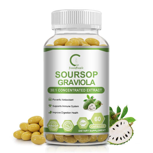 Soursop Graviola Gummies | 2,000mg Soursop Leaves Extract for Energy Boost, Digestive & Immune Support, Antioxidant Properties, Pure Soursop Fruit Gummies, Vegan, Non-GMO, 60 Counts
