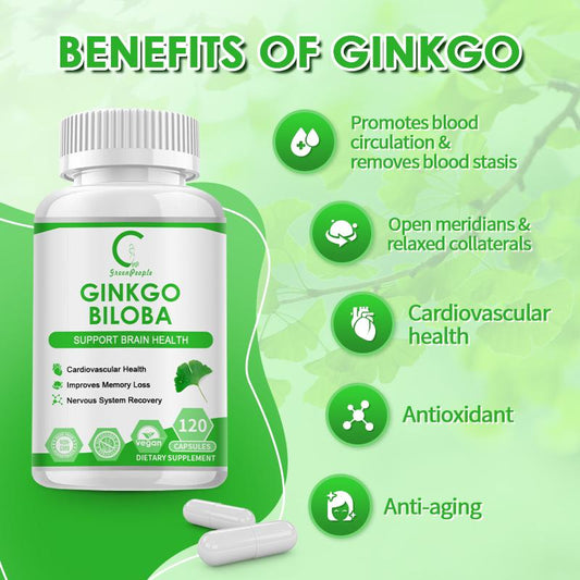 Ginkgo Biloba Capsules Memory Support Supplement
