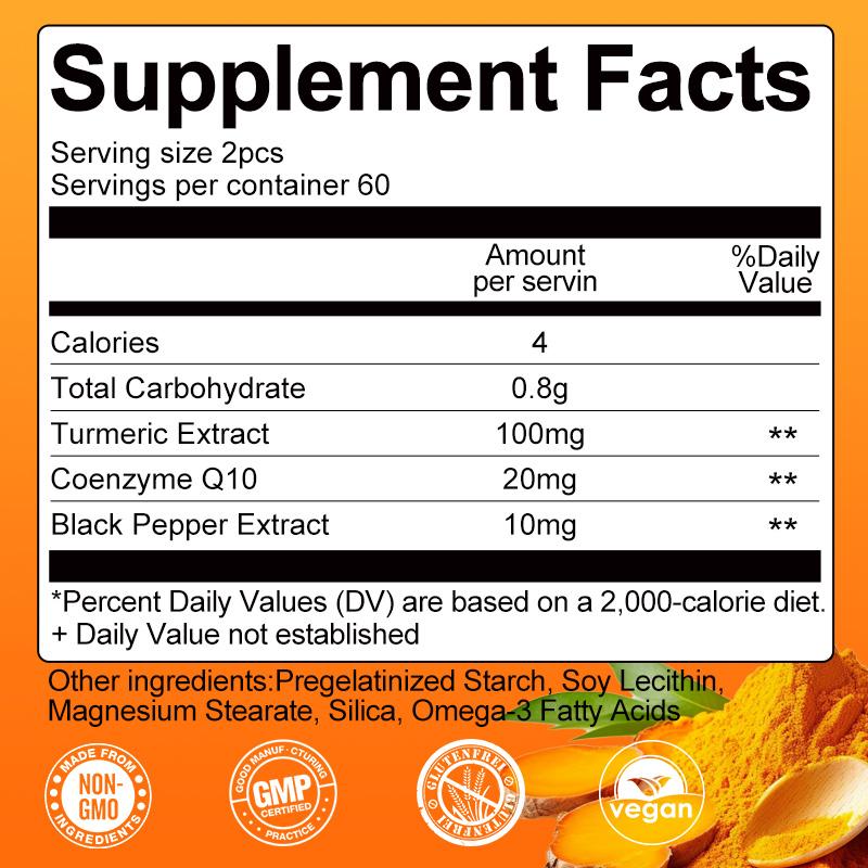 Turmeric Curcumin Capsules with Black Pepper for Joint Support & Antioxidant