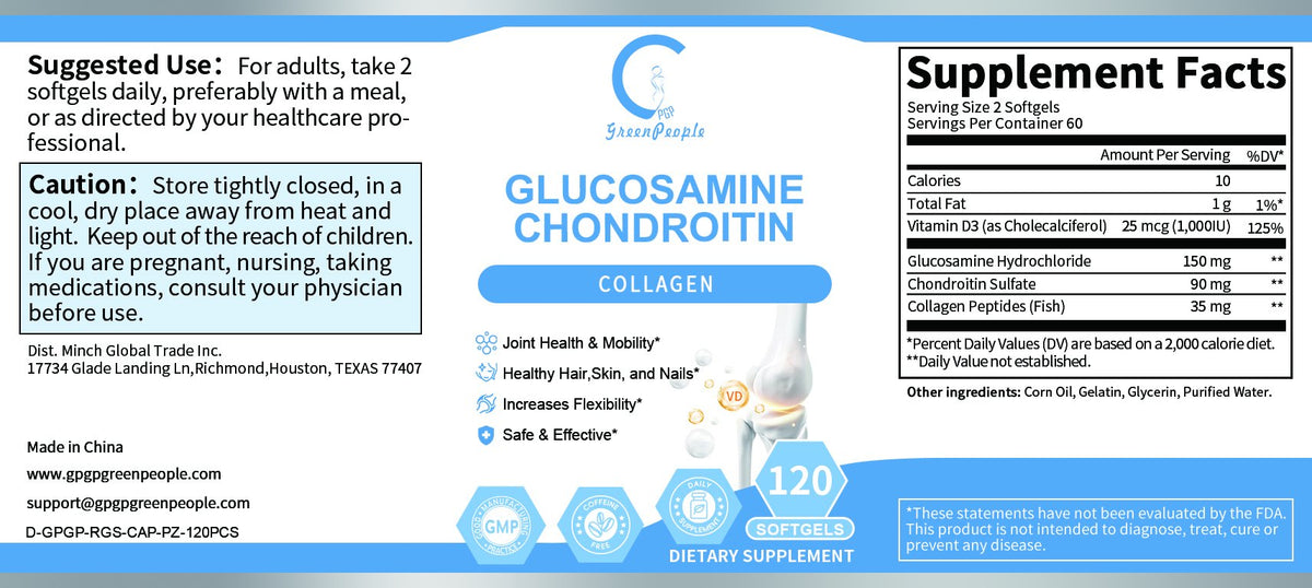 GP GP GreenPeople Glucosamine Chondroitin Collagen Capsules - GPGP GREENPEOPLE