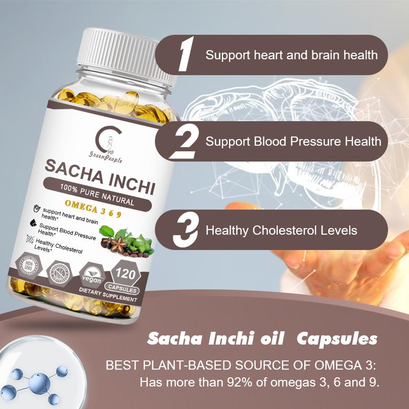 Sacha Inchi Oil Softgels with Omega 3, 6, 9 for Skin Whitening & Anti-Aging